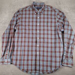 Ralph Lauren Plaid Button‎ Down Long Sleeve Shirt Classic Fit Mens Size XXL